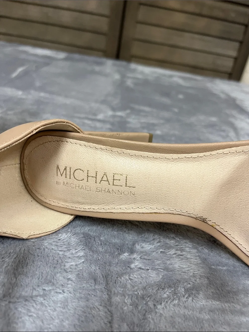 MICHAEL Michael Kors Beige Ankle-Strap Block Heel Sandals